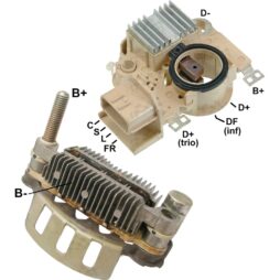 Kit Regulador de Voltagem + Placa Retificadora de Diodos para Jac J2 - J3